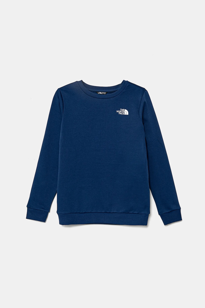 The North Face bluza copii TEEN SIMPLE DOME CREW culoarea albastru marin, neted, NF0A8AXYD1R1 The North Face bluza copii TEEN SIMPLE DOME CREW culoarea albastru marin, neted, NF0A8AXYD1R1