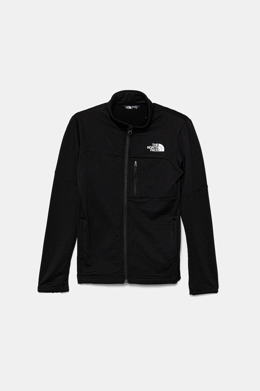 The North Face bluza copii TEEN HIKE MIDLAYER FZ culoarea negru, neted, NF0A8AY5JK31
