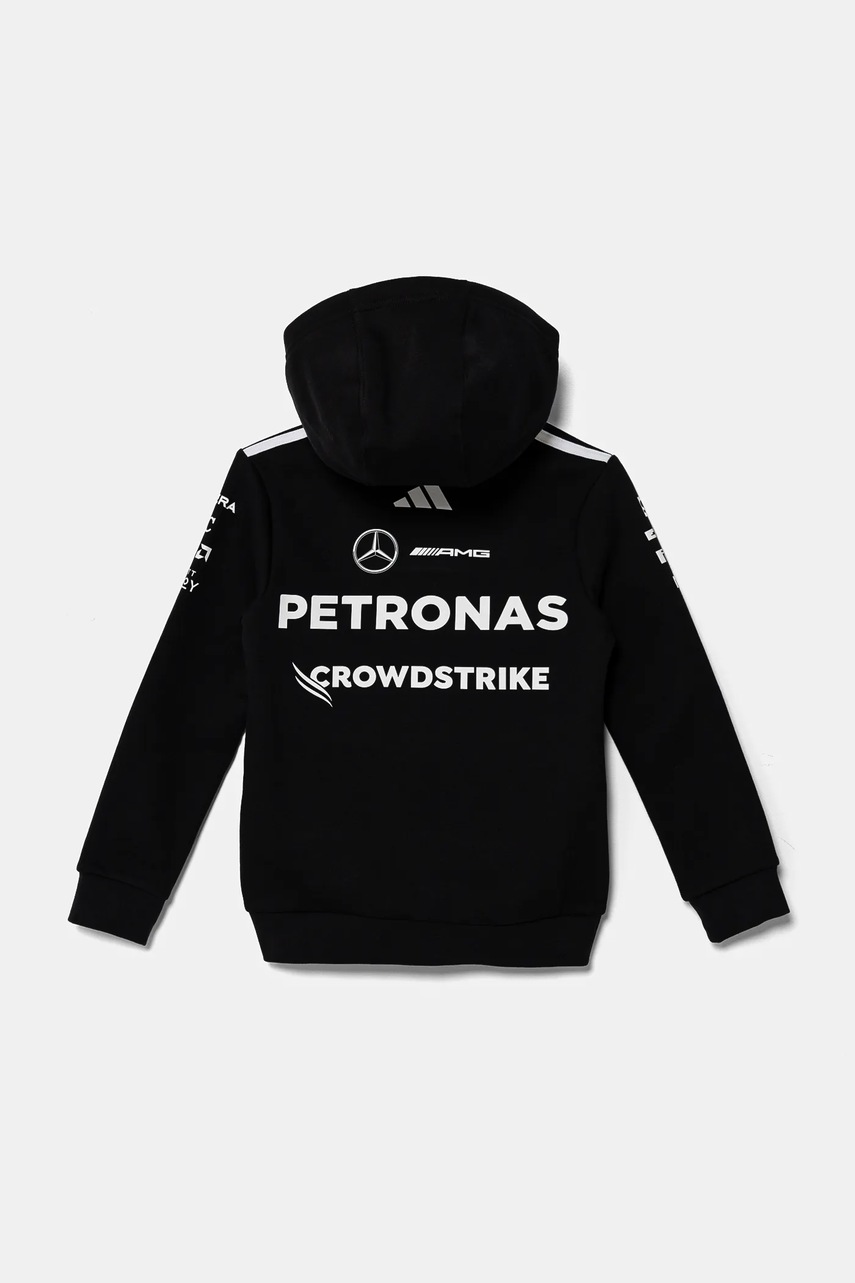 Детская кофта adidas Performance MER цвет чёрный с капюшоном узор JX0683