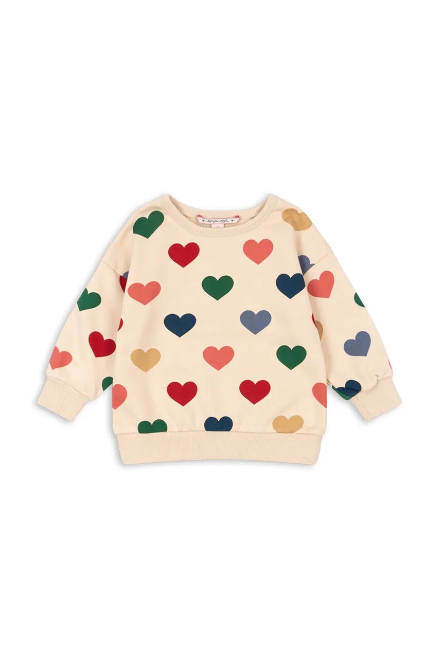 Konges Sløjd bluza pentru copii LOU SWEAT SHIRT OCS culoarea bej, cu imprimeu, KS102592