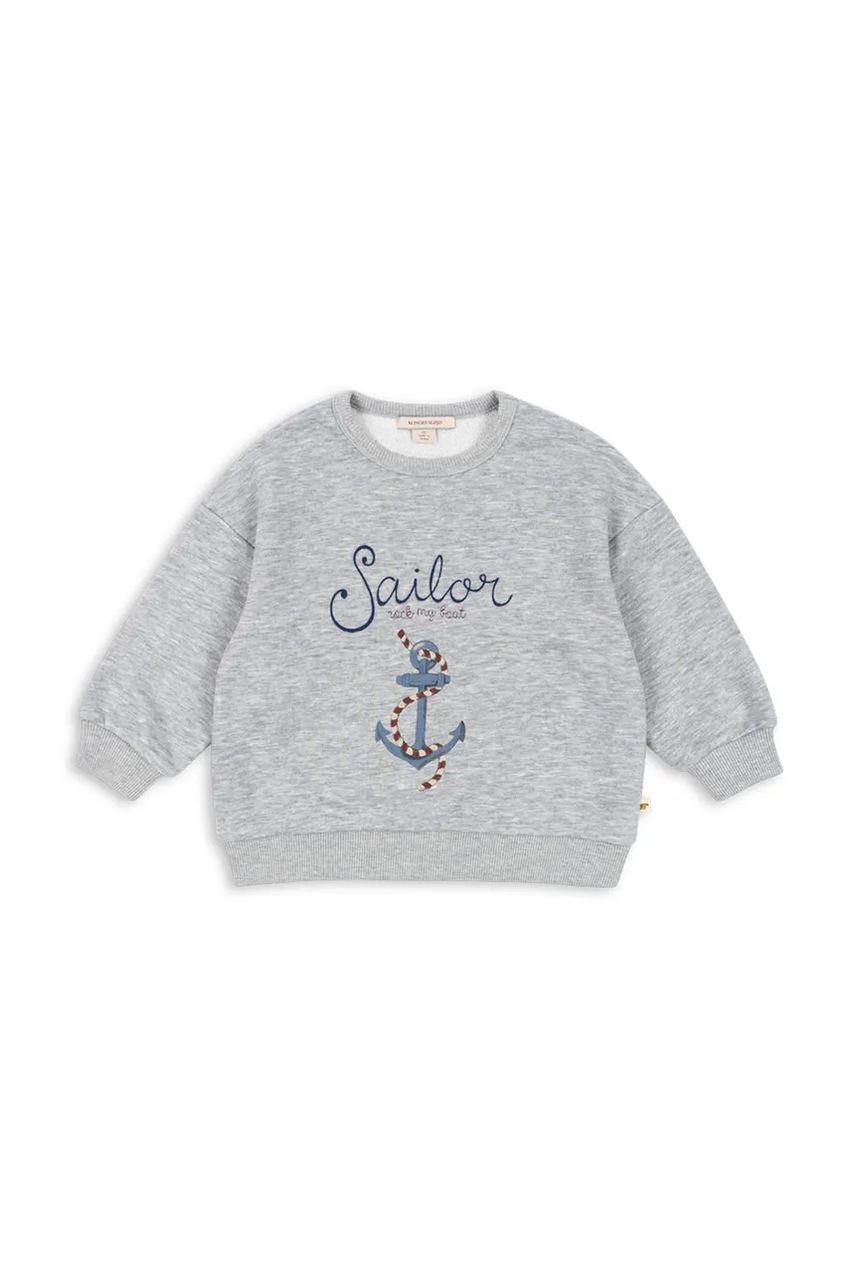 Детская кофта Konges Sløjd LOU SWEAT SHIRT OCS цвет серый узор KS102592