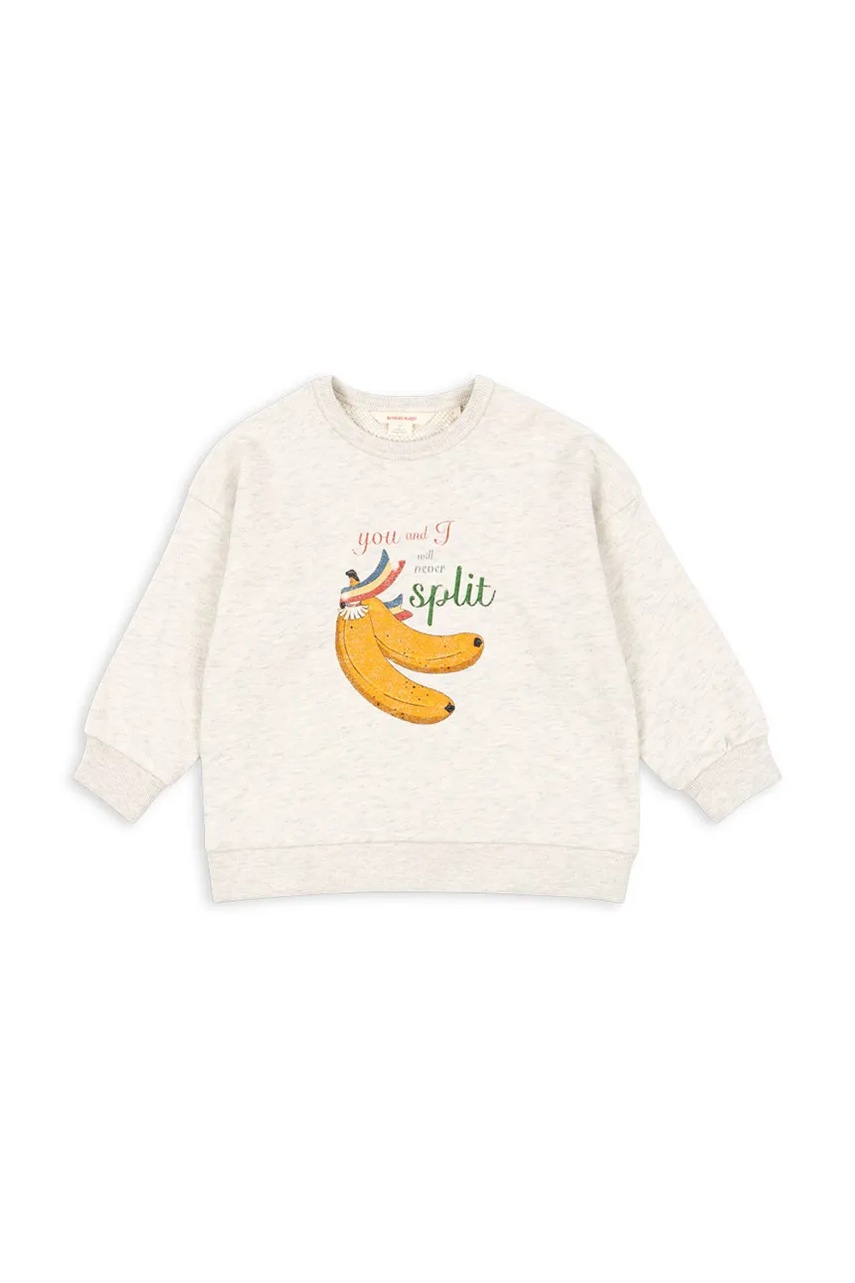 Детская хлопковая кофта Konges Sløjd LOUPY LOU SWEAT SHIRT GOTS цвет бежевый с принтом KS102706 Детская хлопковая кофта Konges Sløjd LOUPY LOU SWEAT SHIRT GOTS цвет бежевый с принтом KS102706