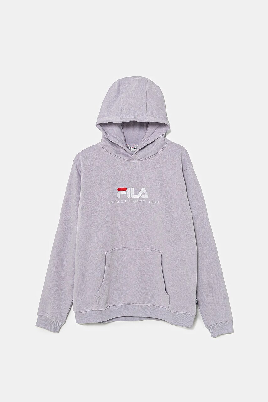 Fila bluza copii LODDIN culoarea violet, cu glugă, cu imprimeu, FAT0624