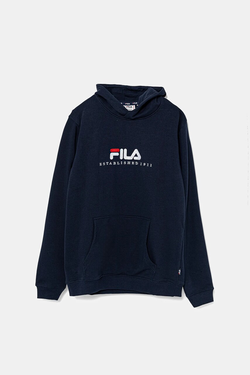 Fila bluza copii LODDIN culoarea albastru marin, cu glugă, cu imprimeu, FAT0624 Fila bluza copii LODDIN culoarea albastru marin, cu glugă, cu imprimeu, FAT0624