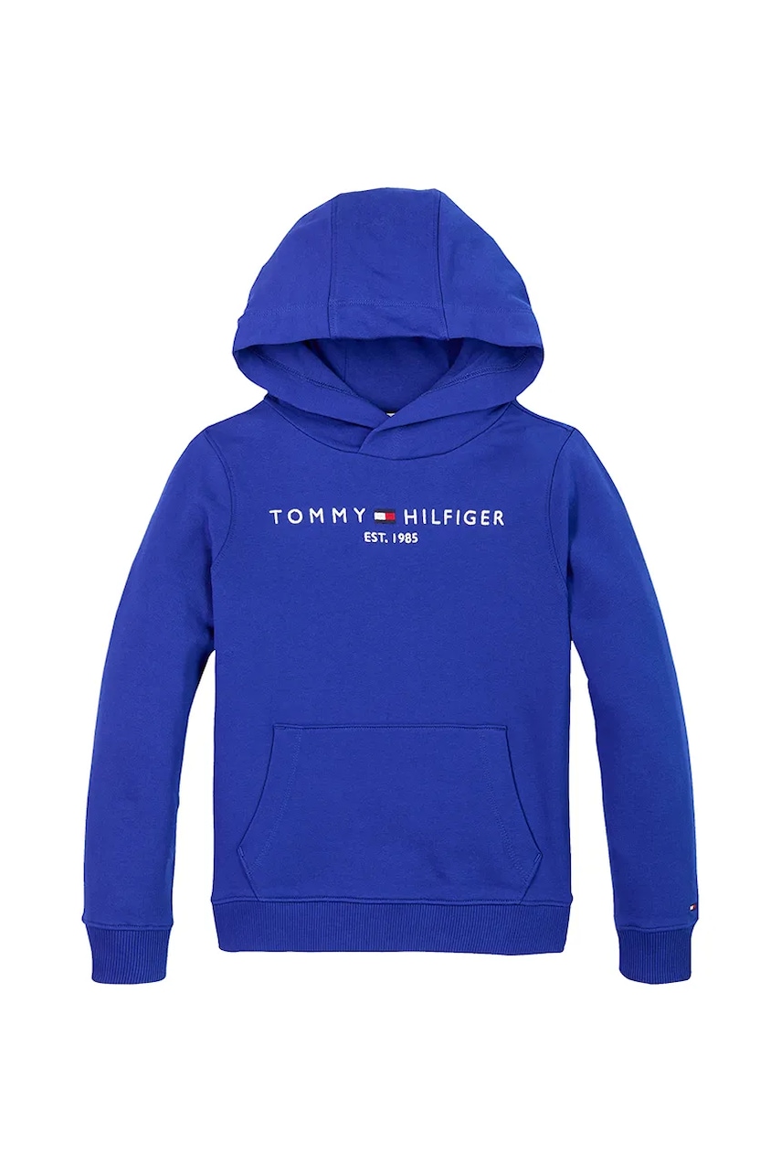 Детская хлопковая кофта Tommy Hilfiger цвет фиолетовый с капюшоном с аппликацией KS0KS00205 Детская хлопковая кофта Tommy Hilfiger цвет фиолетовый с капюшоном с аппликацией KS0KS00205