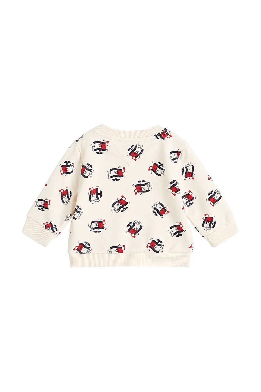 Хлопковая кофта для младенцев Tommy Hilfiger цвет бежевый узор KN0KN02029