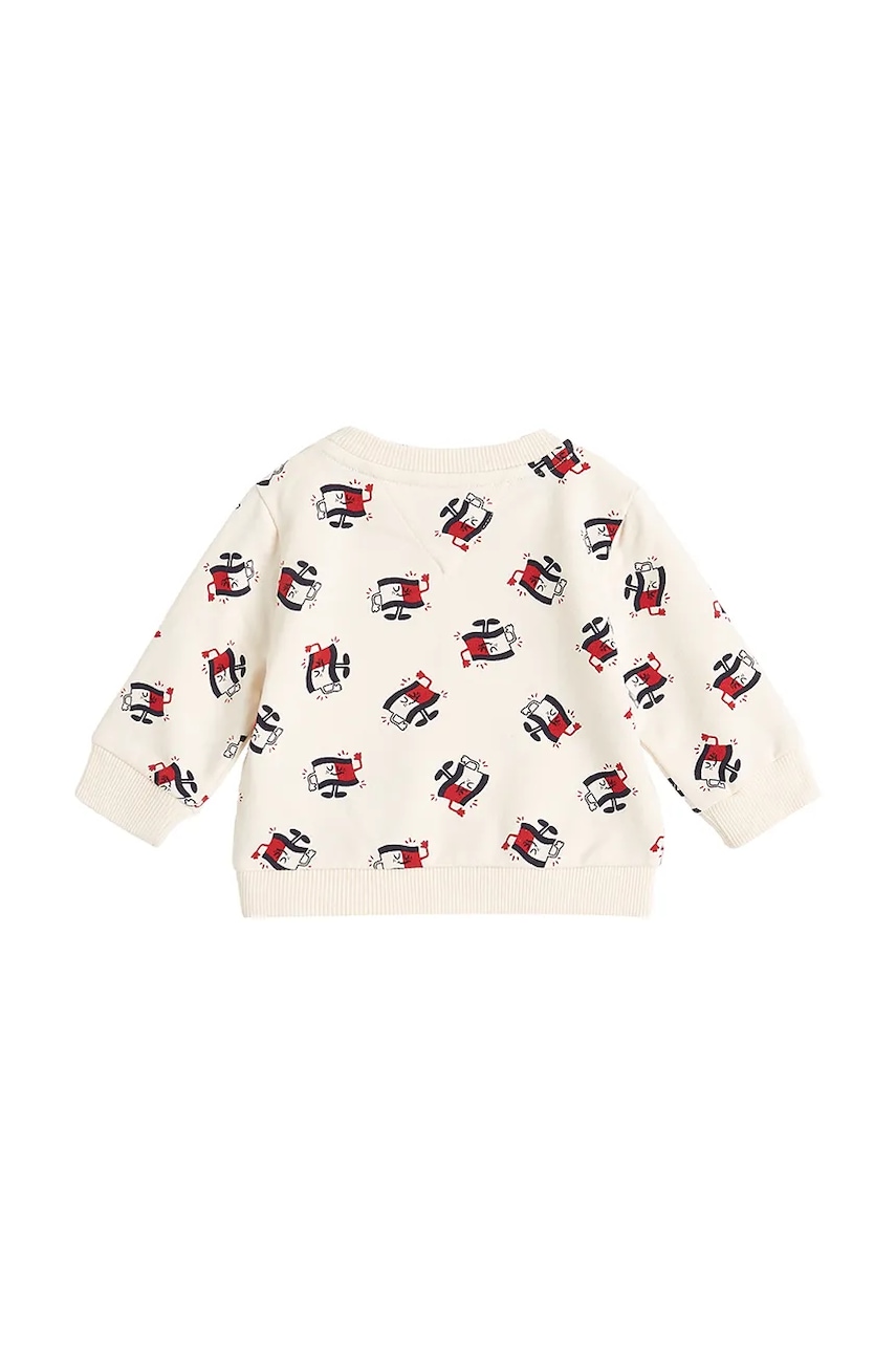 Хлопковая кофта для младенцев Tommy Hilfiger цвет бежевый узор KN0KN02029 Хлопковая кофта для младенцев Tommy Hilfiger цвет бежевый узор KN0KN02029