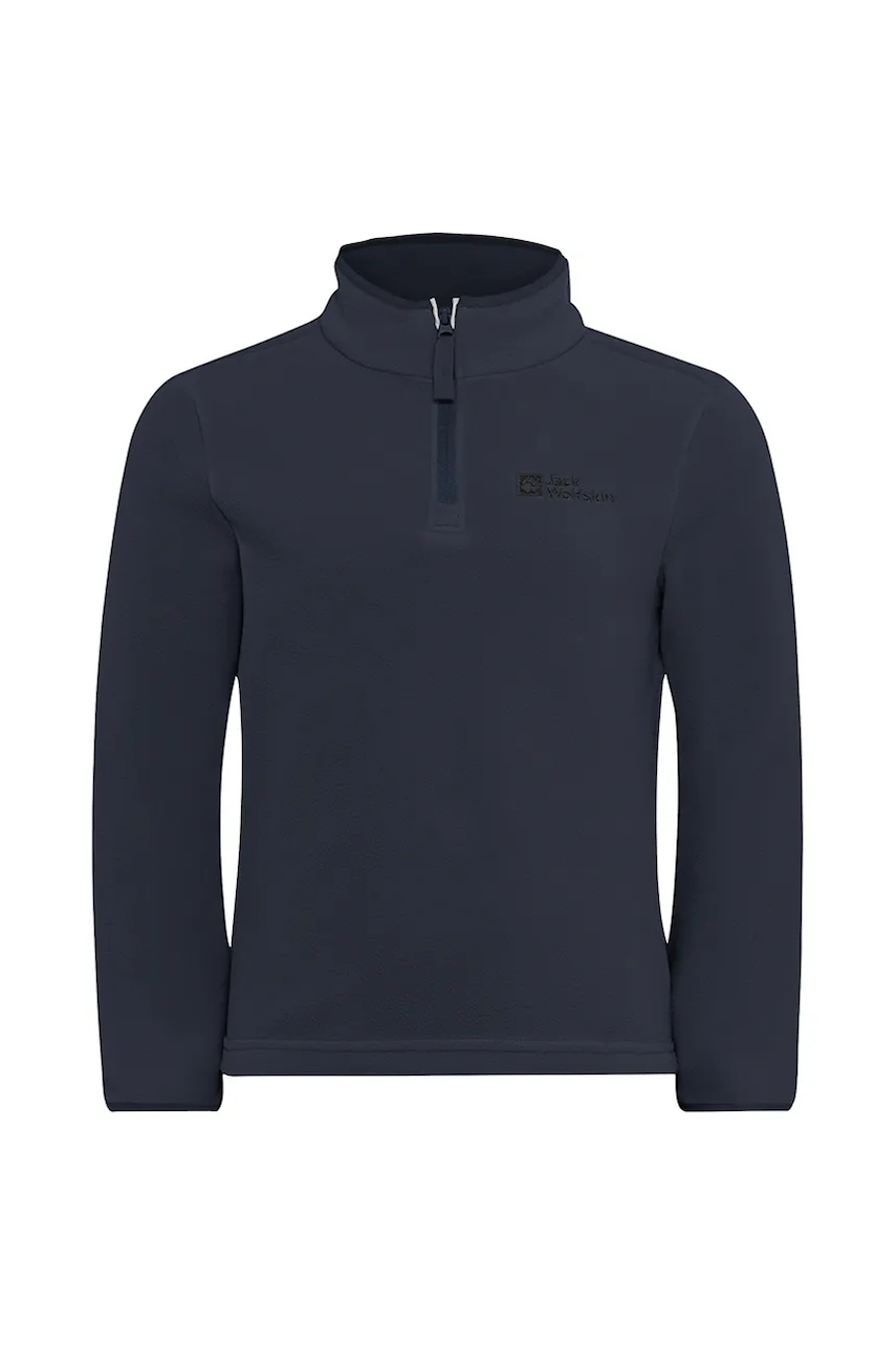 Детская куртка из флиса Jack Wolfskin TAUNUS HALFZIP K цвет синий однотонная 1605555 Детская куртка из флиса Jack Wolfskin TAUNUS HALFZIP K цвет синий однотонная 1605555