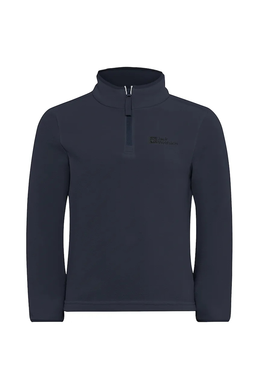 Детская куртка из флиса Jack Wolfskin TAUNUS HALFZIP K цвет синий однотонная 1605555 Детская куртка из флиса Jack Wolfskin TAUNUS HALFZIP K цвет синий однотонная 1605555