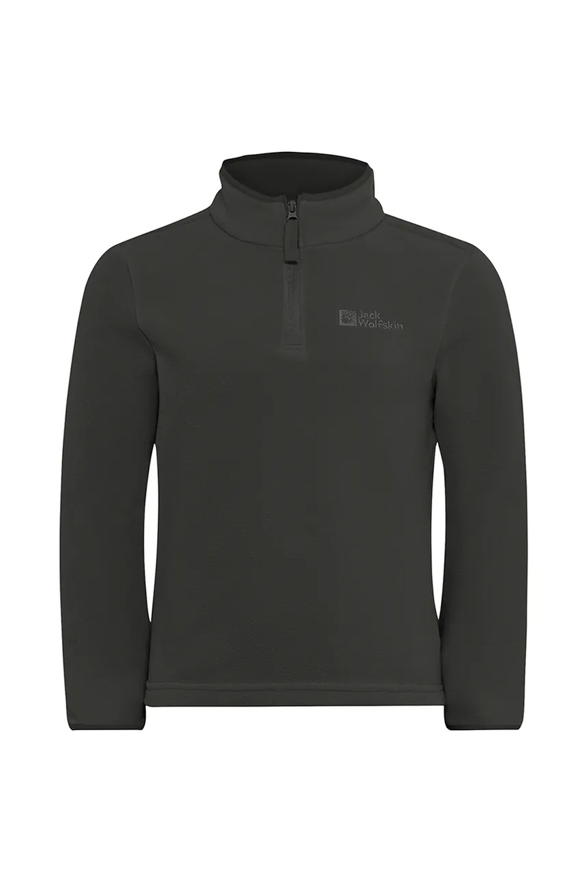 Дитяча флісова кофта Jack Wolfskin TAUNUS HALFZIP K колір чорний однотонна 1605555 Дитяча флісова кофта Jack Wolfskin TAUNUS HALFZIP K колір чорний однотонна 1605555