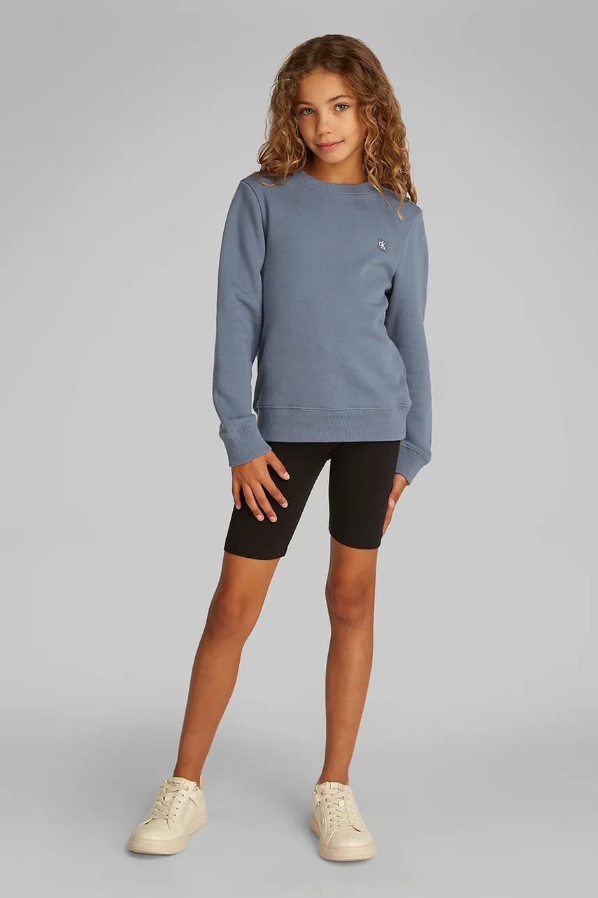 Levně Dětská mikina Calvin Klein Jeans šedá barva, hladká, IU0IU00570