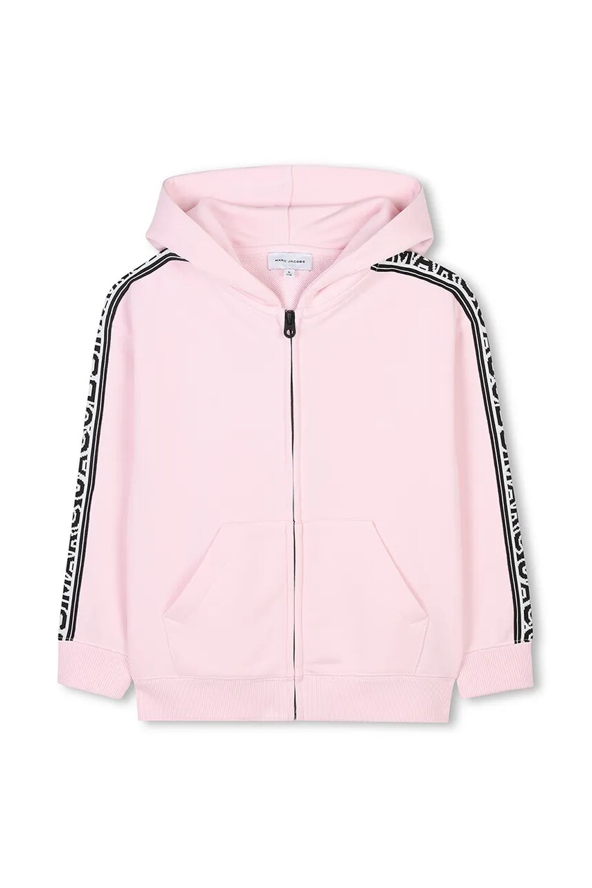 Marc Jacobs bluza copii culoarea roz, cu glugă, cu imprimeu, W60438