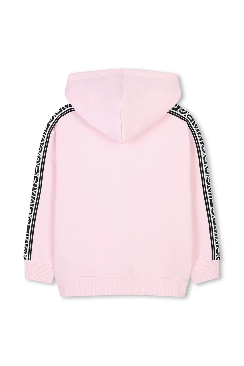 Дитяча кофта Marc Jacobs колір рожевий з капюшоном з аплікацією W60438
