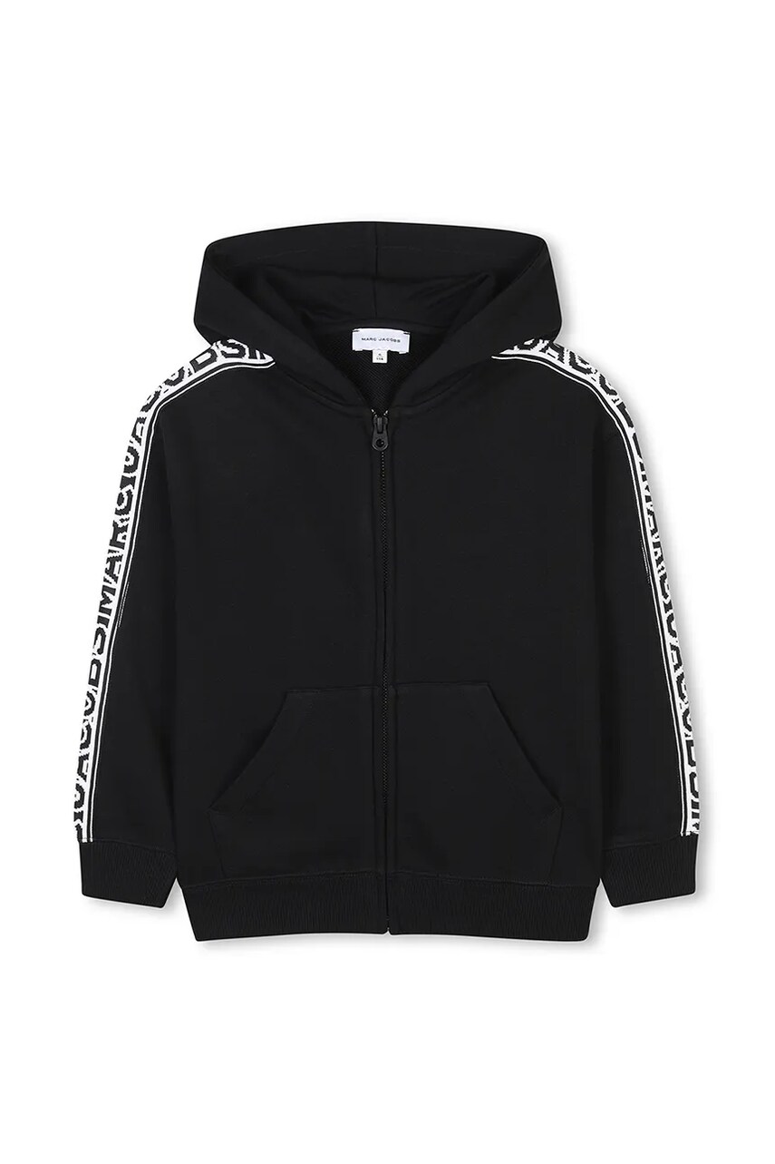 Marc Jacobs bluza copii culoarea negru, cu glugă, cu imprimeu, W60438