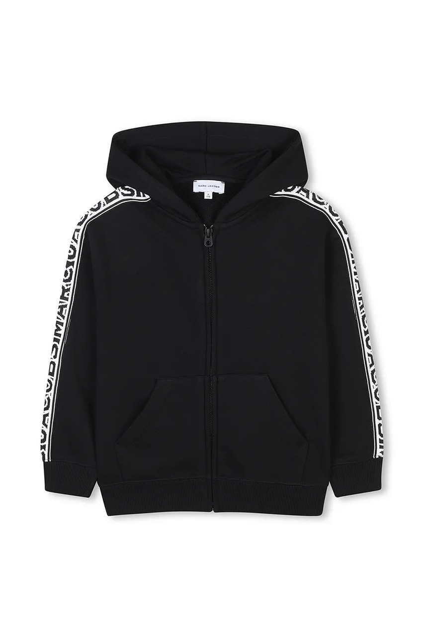 Marc Jacobs bluza copii culoarea negru, cu glugă, cu imprimeu, W60438