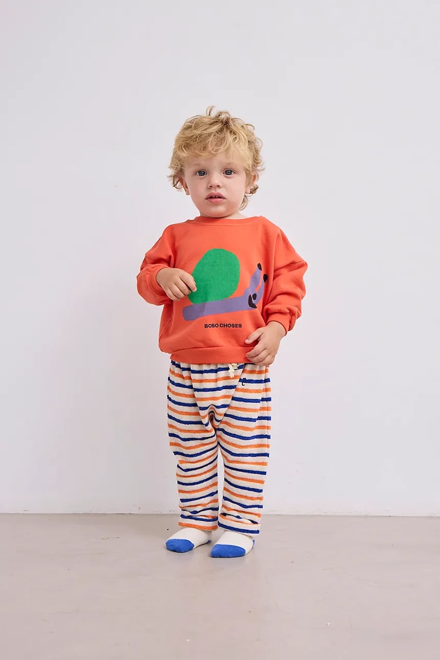 Bobo Choses bluza bebe Funny Snail culoarea portocaliu, cu imprimeu, 125AB118