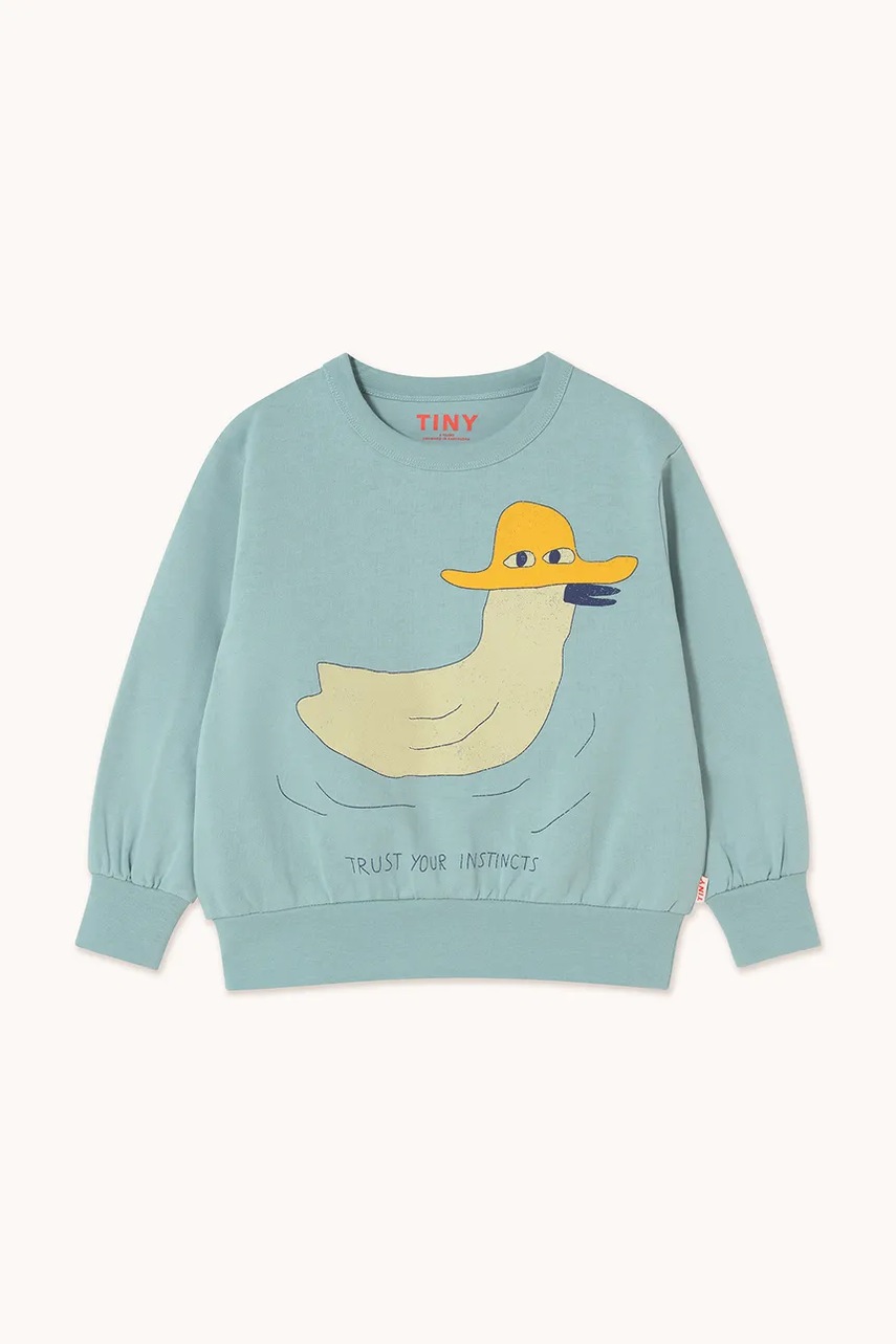 Дитяча бавовняна кофта Tinycottons DUCK GRAPHIC SWEATSHIRT з принтом SS25-101