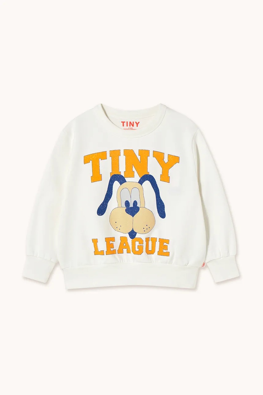 Детская хлопковая кофта Tinycottons TINY LEAGUE GRAPHIC SWEATSHIRT цвет бежевый с принтом SS25-102