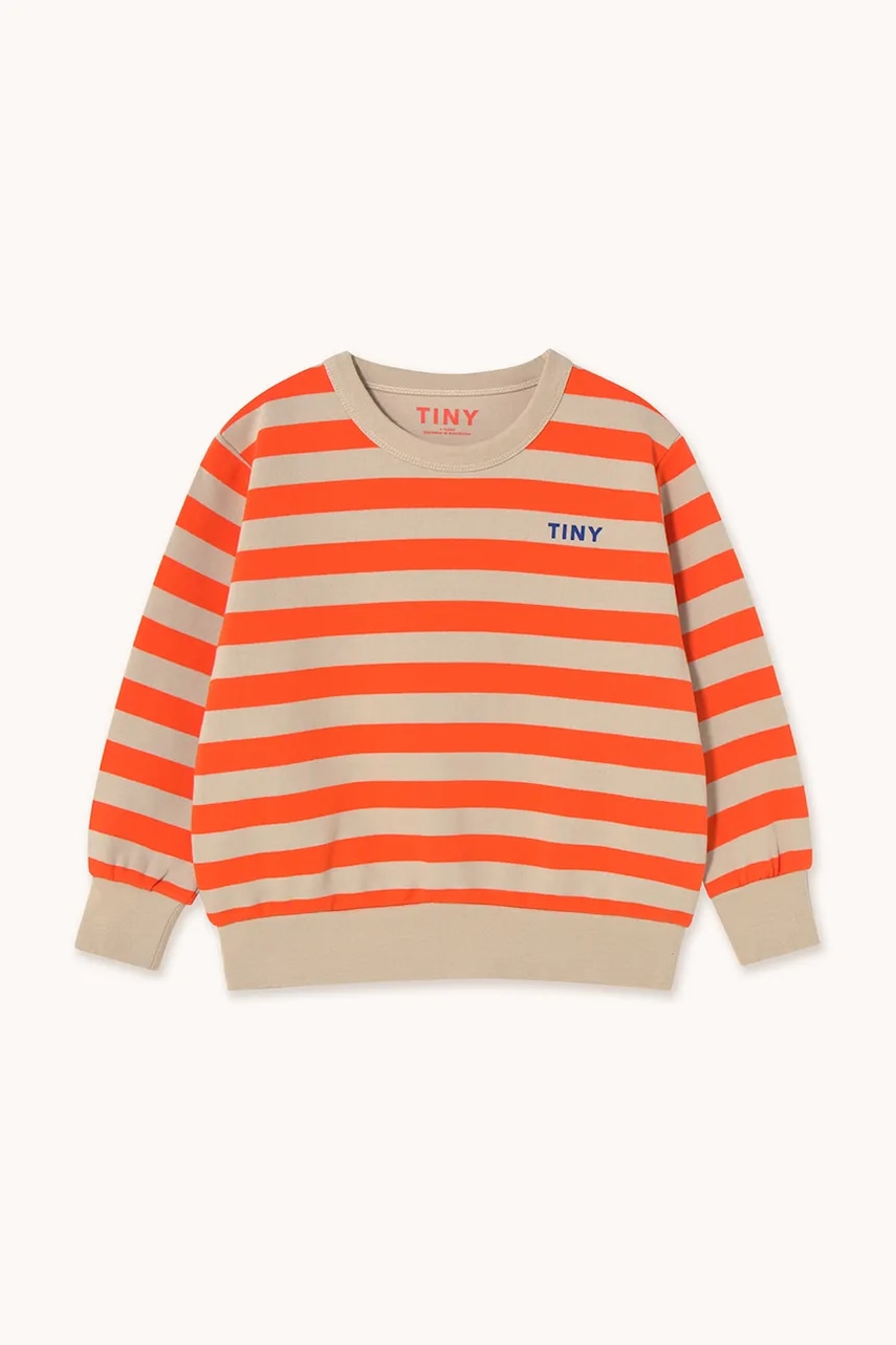 Детская хлопковая кофта Tinycottons STRIPES SWEATSHIRT цвет оранжевый узор SS25-125 Детская хлопковая кофта Tinycottons STRIPES SWEATSHIRT цвет оранжевый узор SS25-125