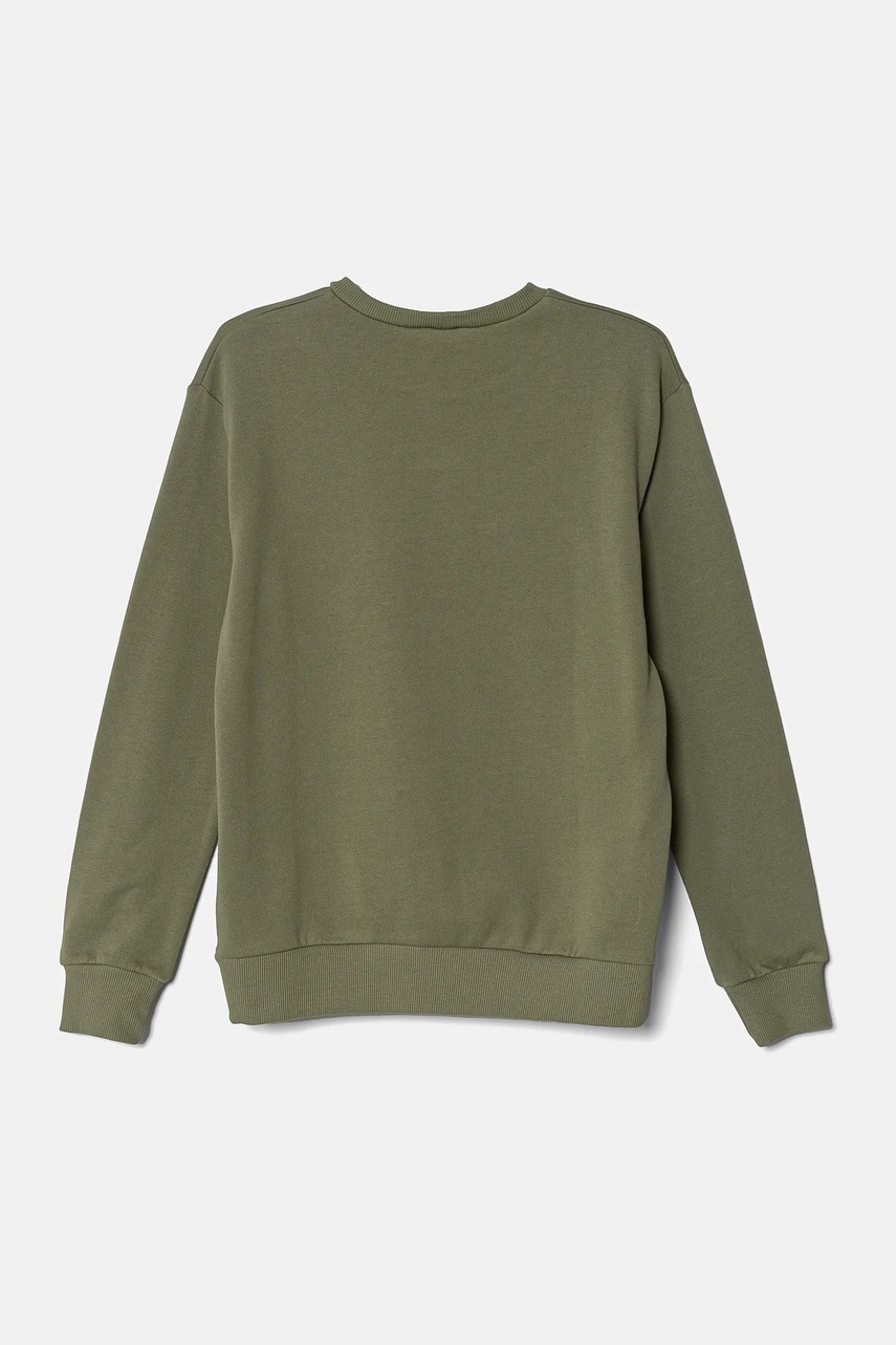 Детская хлопковая кофта United Colors of Benetton цвет зелёный с капюшоном с принтом 3J68C10N2 Детская хлопковая кофта United Colors of Benetton цвет зелёный с капюшоном с принтом 3J68C10N2