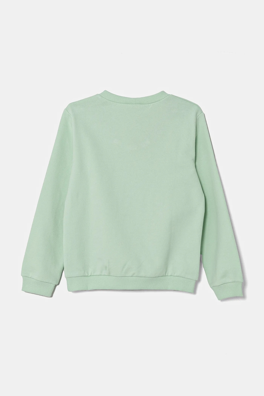 Детская хлопковая кофта United Colors of Benetton цвет зелёный с принтом 3PQMG10I8 Детская хлопковая кофта United Colors of Benetton цвет зелёный с принтом 3PQMG10I8