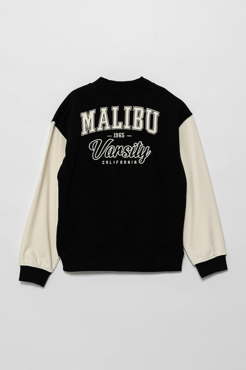 Детская кофта United Colors of Benetton цвет чёрный с аппликацией 32N4C504V Детская кофта United Colors of Benetton цвет чёрный с аппликацией 32N4C504V