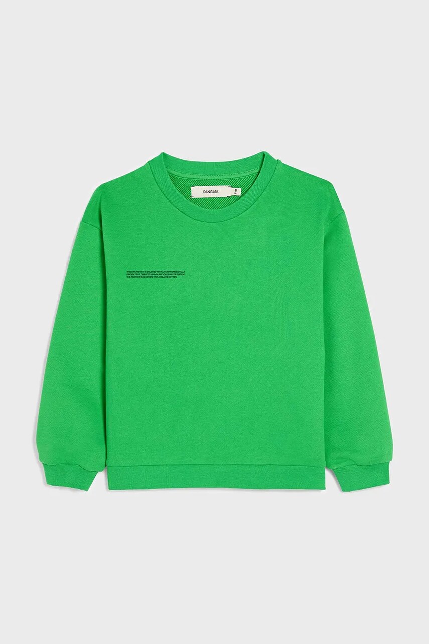 Pangaia bluza KIDS' 365 MIDWEIGHT SWEATSHIRT culoarea verde, 10000279