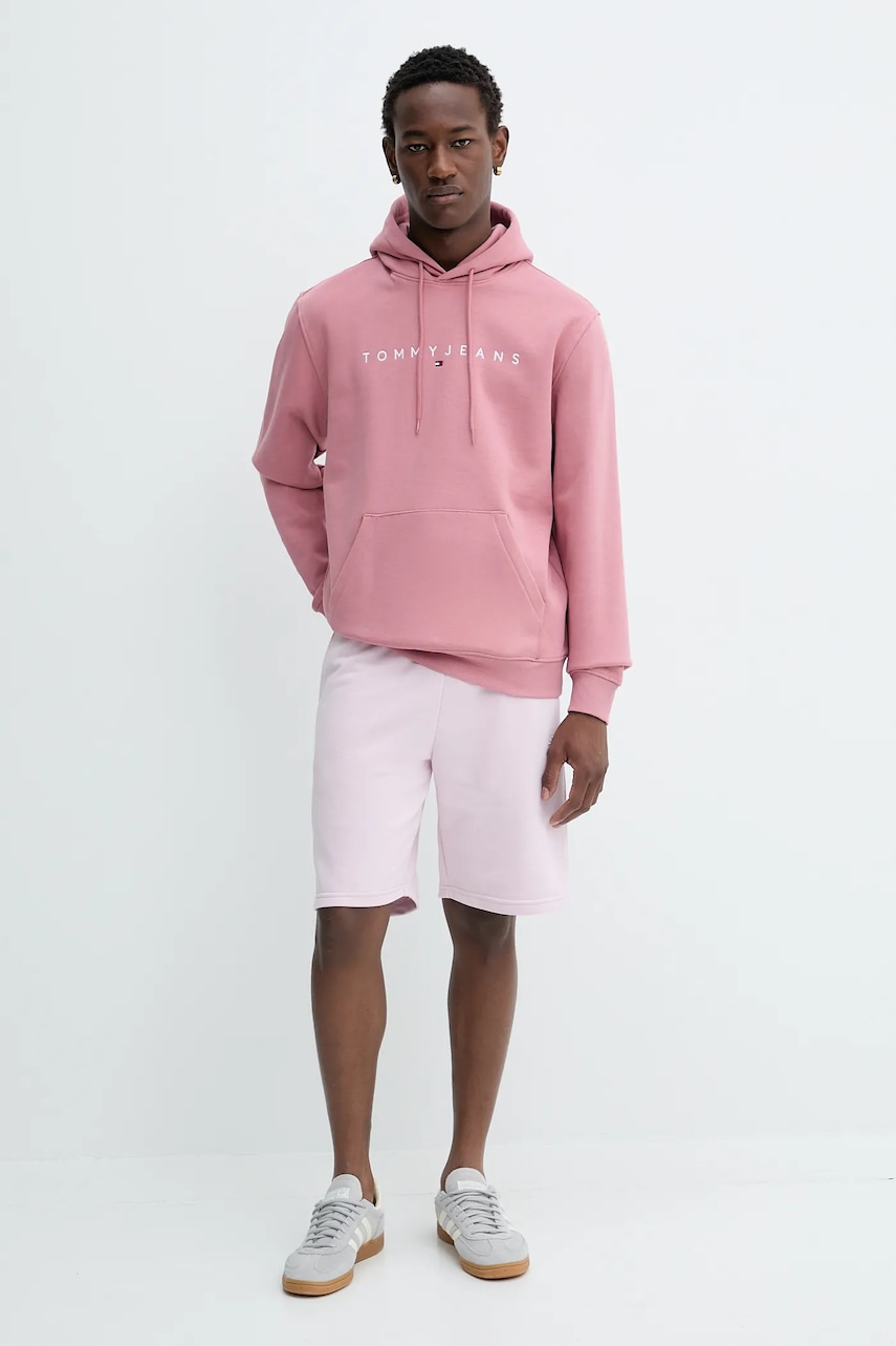 Кофта Tommy Jeans цвет бежевый с капюшоном с принтом DM0DM20746 Кофта Tommy Jeans цвет бежевый с капюшоном с принтом DM0DM20746