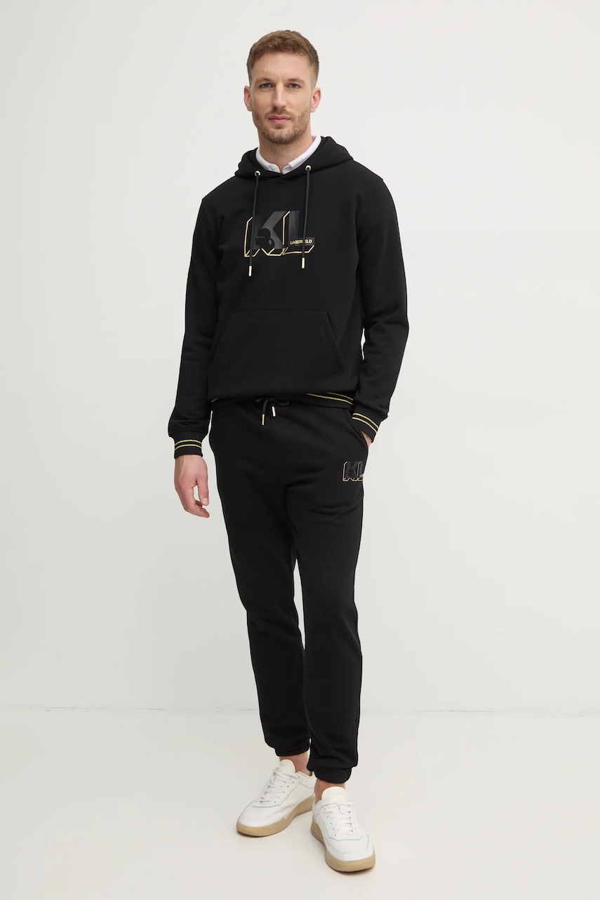Кофта Karl Lagerfeld мужская цвет чёрный с капюшоном с принтом 705469.551900 Кофта Karl Lagerfeld мужская цвет чёрный с капюшоном с принтом 705469.551900