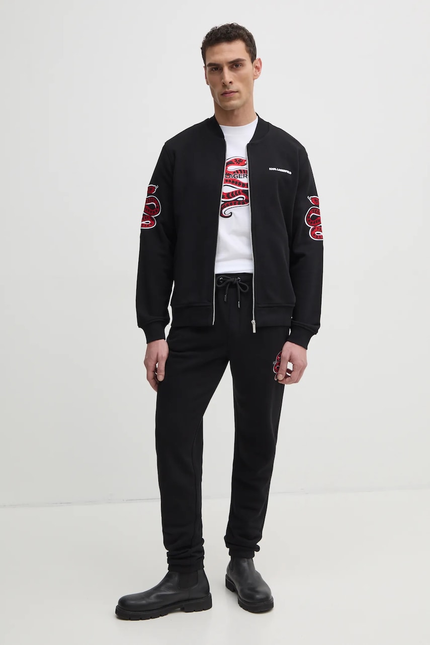 Кофта Karl Lagerfeld мужская цвет чёрный с аппликацией 551900.705403 Кофта Karl Lagerfeld мужская цвет чёрный с аппликацией 551900.705403