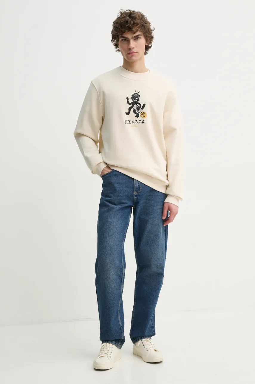 Хлопковая кофта Les Deux мужская цвет бежевый с аппликацией LDM200185 Хлопковая кофта Les Deux мужская цвет бежевый с аппликацией LDM200185