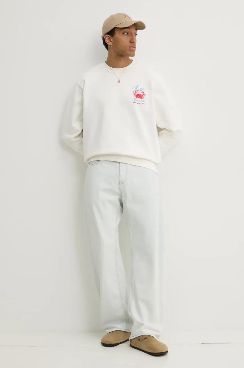 Хлопковая кофта MSGM мужская цвет бежевый с принтом 3840MM115.257099 Хлопковая кофта MSGM мужская цвет бежевый с принтом 3840MM115.257099
