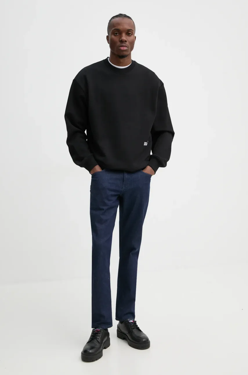 Хлопковая кофта Karl Lagerfeld Jeans мужская цвет чёрный с принтом A1M20070 Хлопковая кофта Karl Lagerfeld Jeans мужская цвет чёрный с принтом A1M20070