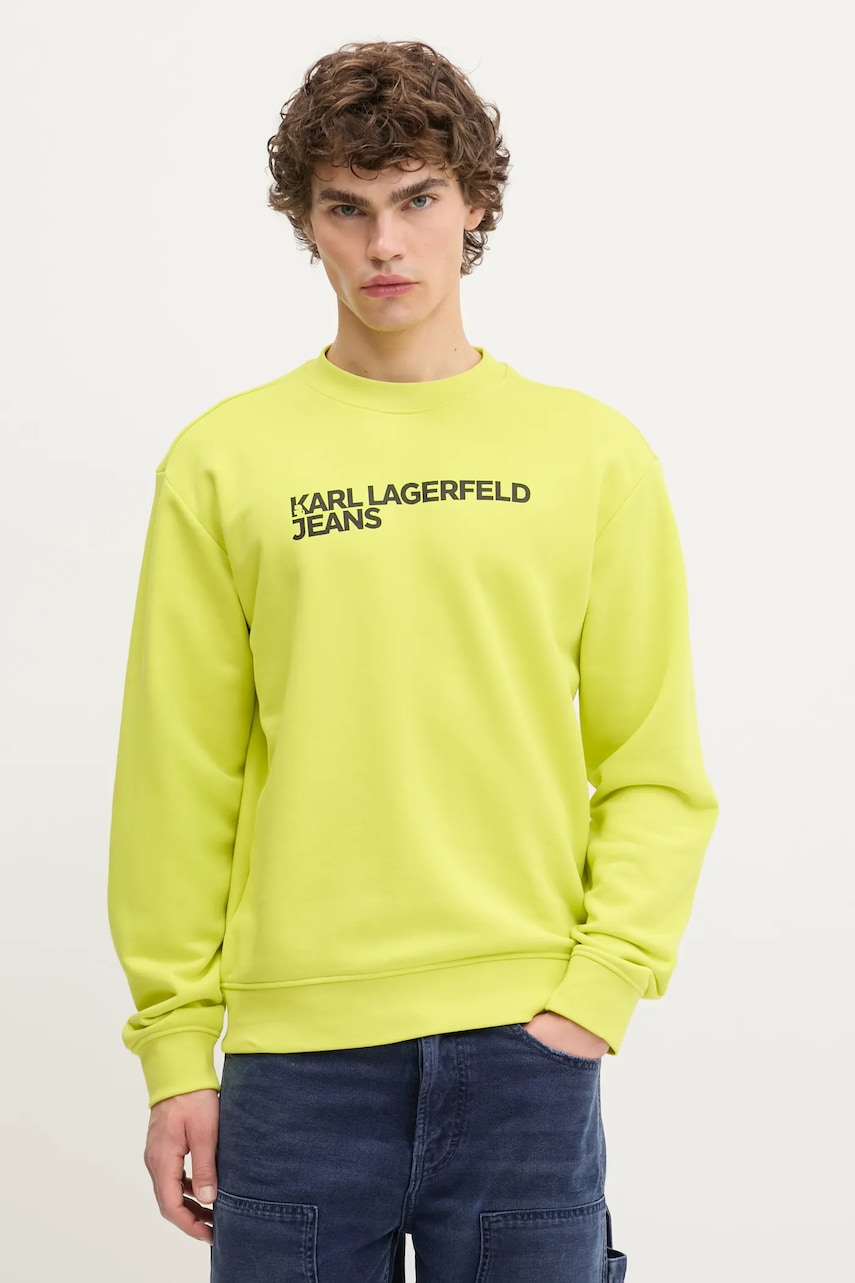 Levně Mikina Karl Lagerfeld Jeans pánská, černá barva, s potiskem, A1M20001
