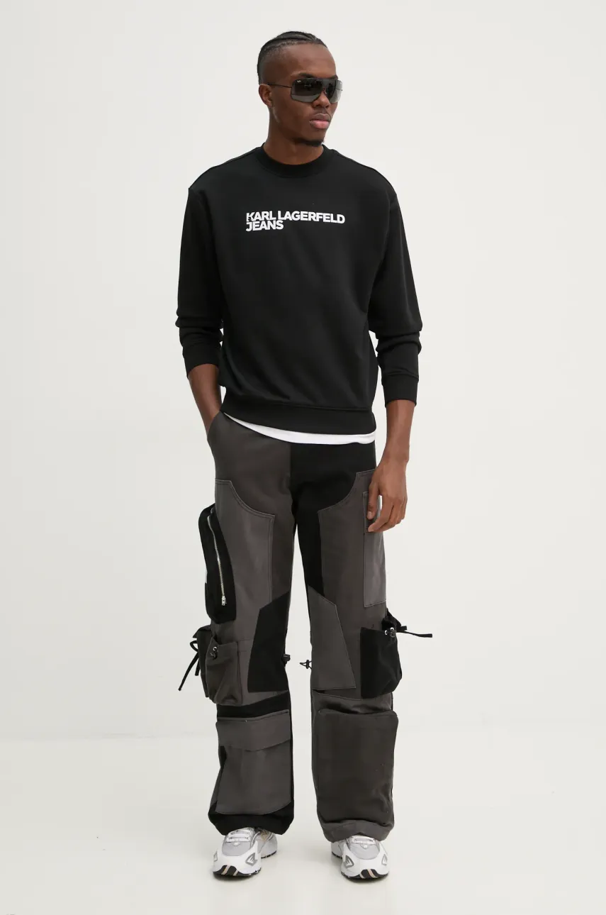 Кофта Karl Lagerfeld Jeans мужская цвет чёрный с принтом A1M20001 Кофта Karl Lagerfeld Jeans мужская цвет чёрный с принтом A1M20001