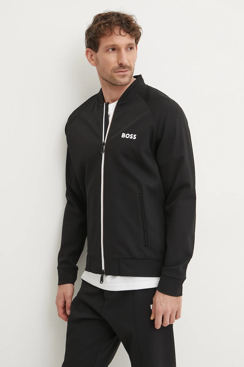 Boss Green bluza barbati, culoarea negru, cu imprimeu, 50530732 Boss Green bluza barbati, culoarea negru, cu imprimeu, 50530732