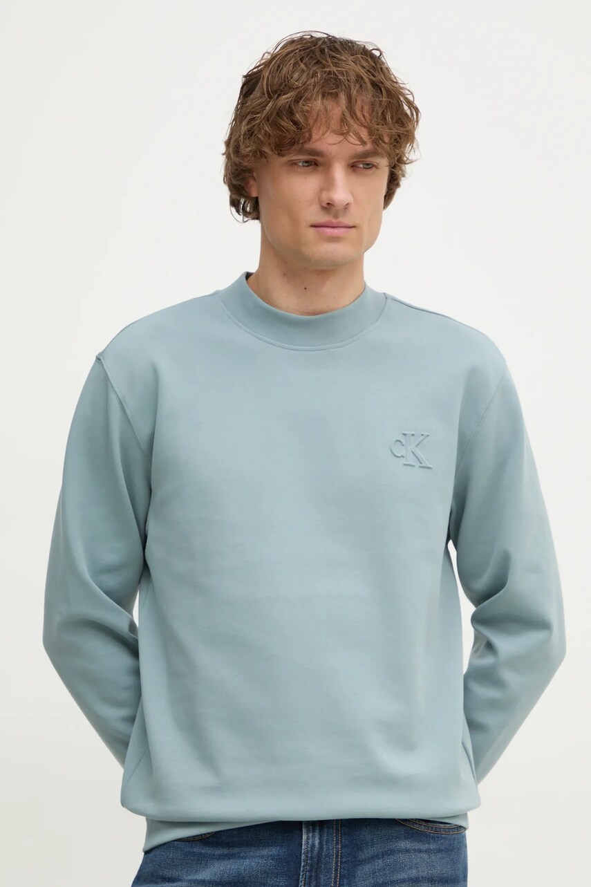 Levně Mikina Calvin Klein Jeans pánská, šedá barva, hladká, J30J326754