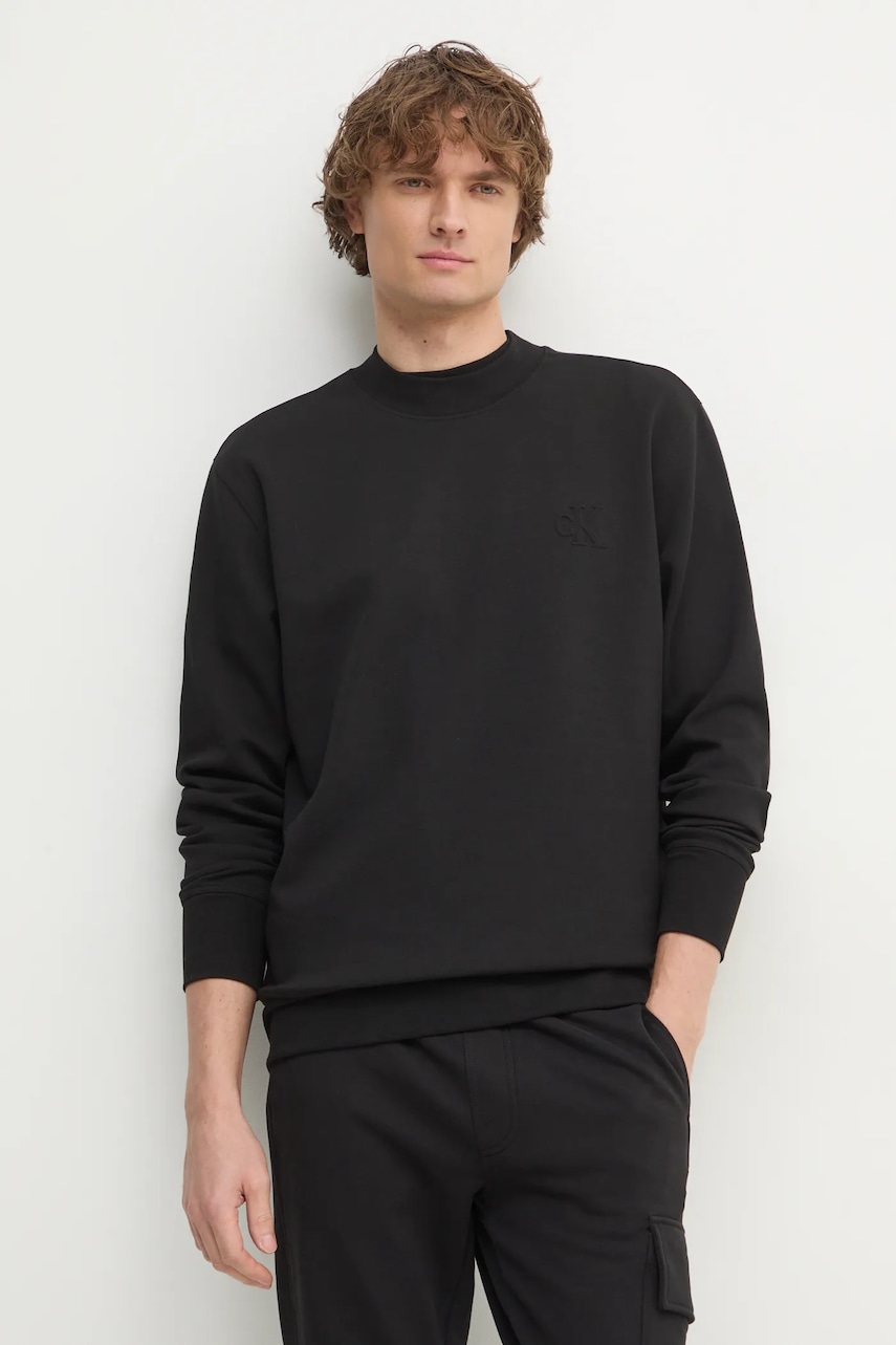 Mikina Calvin Klein Jeans pánská, černá barva, hladká, J30J326754