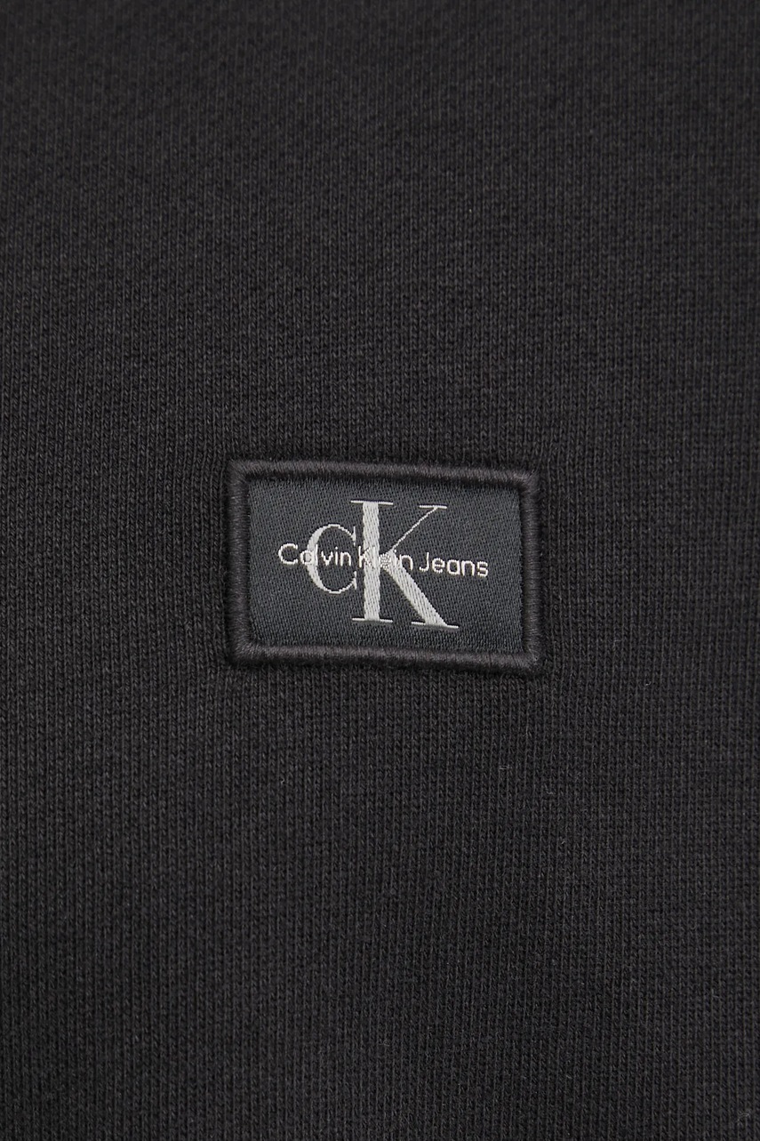 Бавовняна кофта Calvin Klein Jeans чоловіча колір чорний однотонна J30J327037 