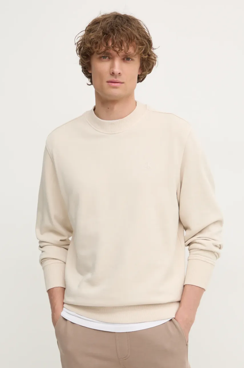 Кофта Calvin Klein Jeans мужская цвет бежевый однотонная J30J327079 Кофта Calvin Klein Jeans мужская цвет бежевый однотонная J30J327079