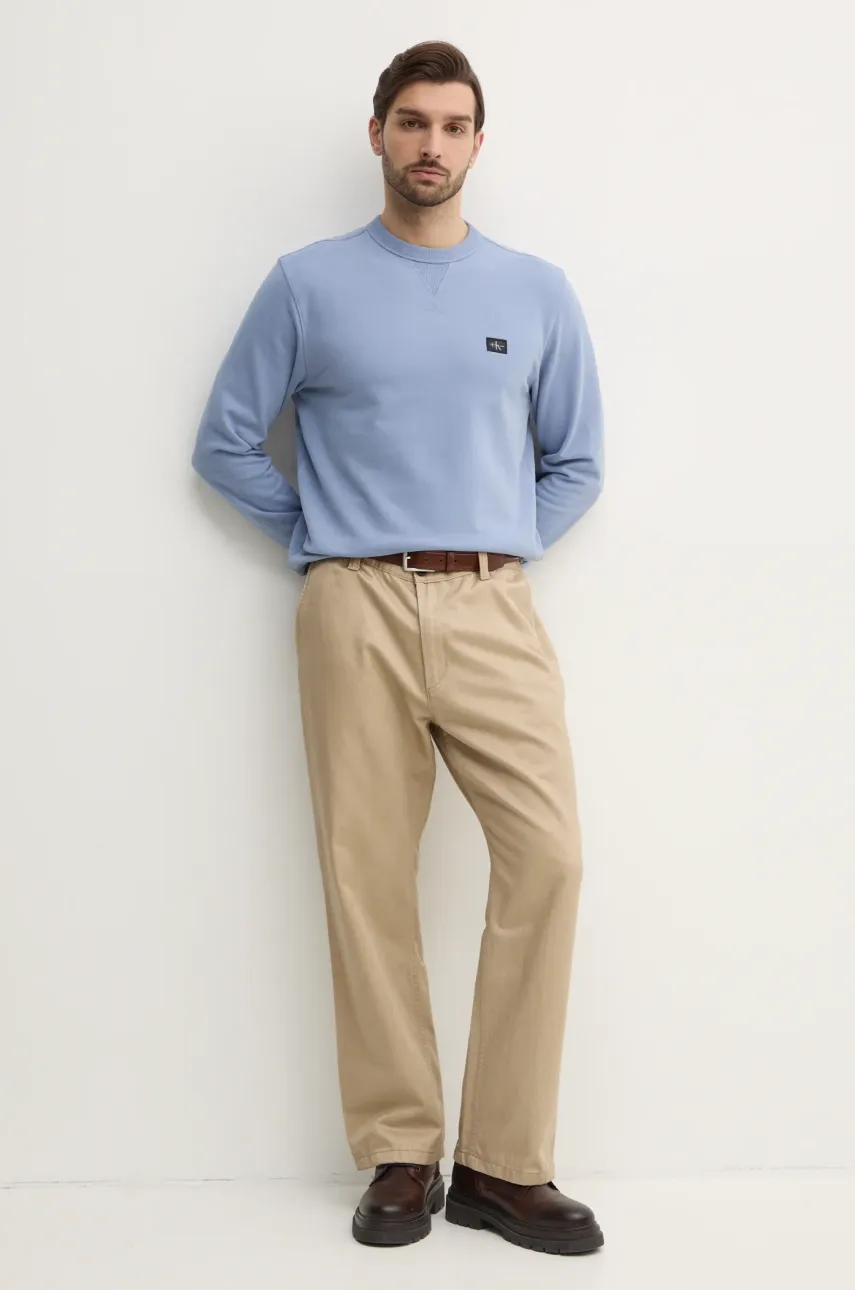Хлопковая кофта Calvin Klein Jeans мужская цвет чёрный однотонная J30J327115 Хлопковая кофта Calvin Klein Jeans мужская цвет чёрный однотонная J30J327115