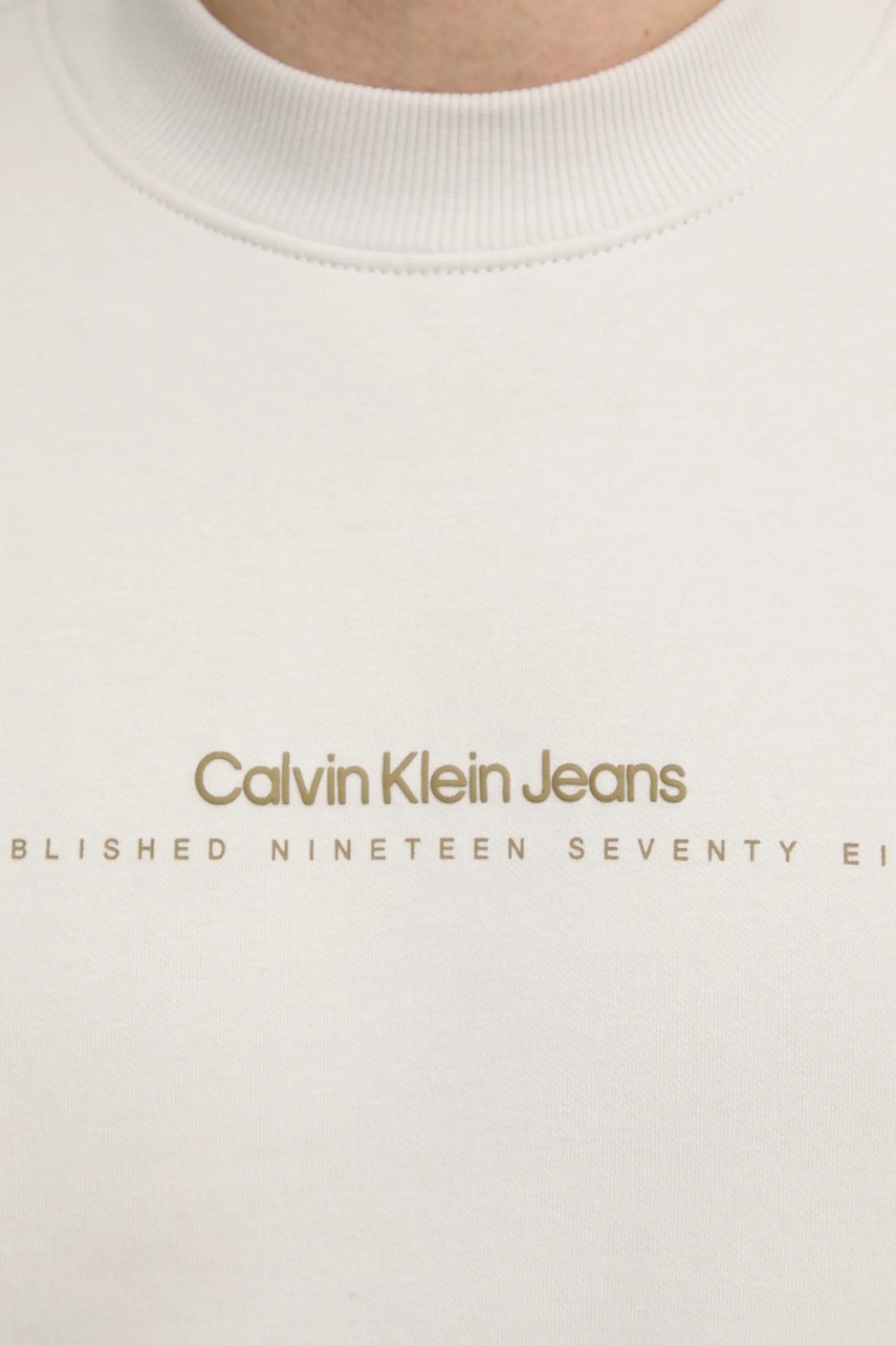 Кофта Calvin Klein Jeans чоловіча колір бежевий з принтом J30J327119 
