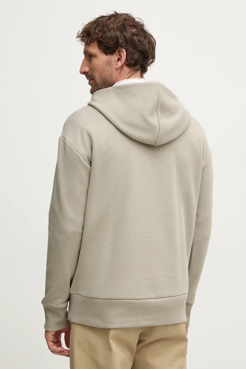 Кофта Calvin Klein чоловіча колір бежевий з капюшоном однотонна K10K113762 