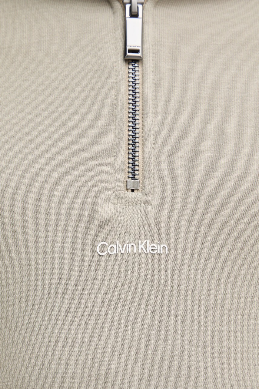 Кофта Calvin Klein чоловіча колір бежевий з капюшоном однотонна K10K113762 