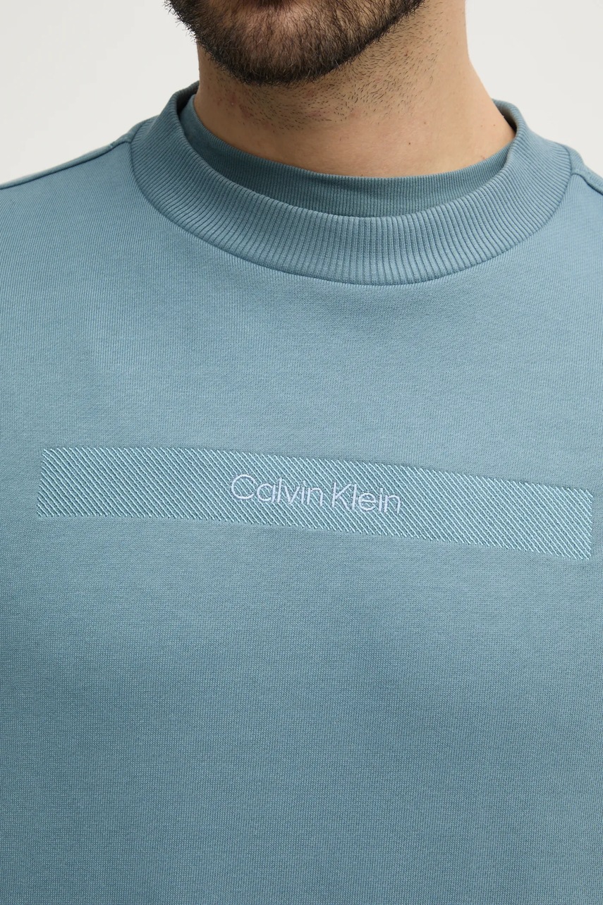 Бавовняна кофта Calvin Klein чоловіча колір зелений з аплікацією K10K113763 