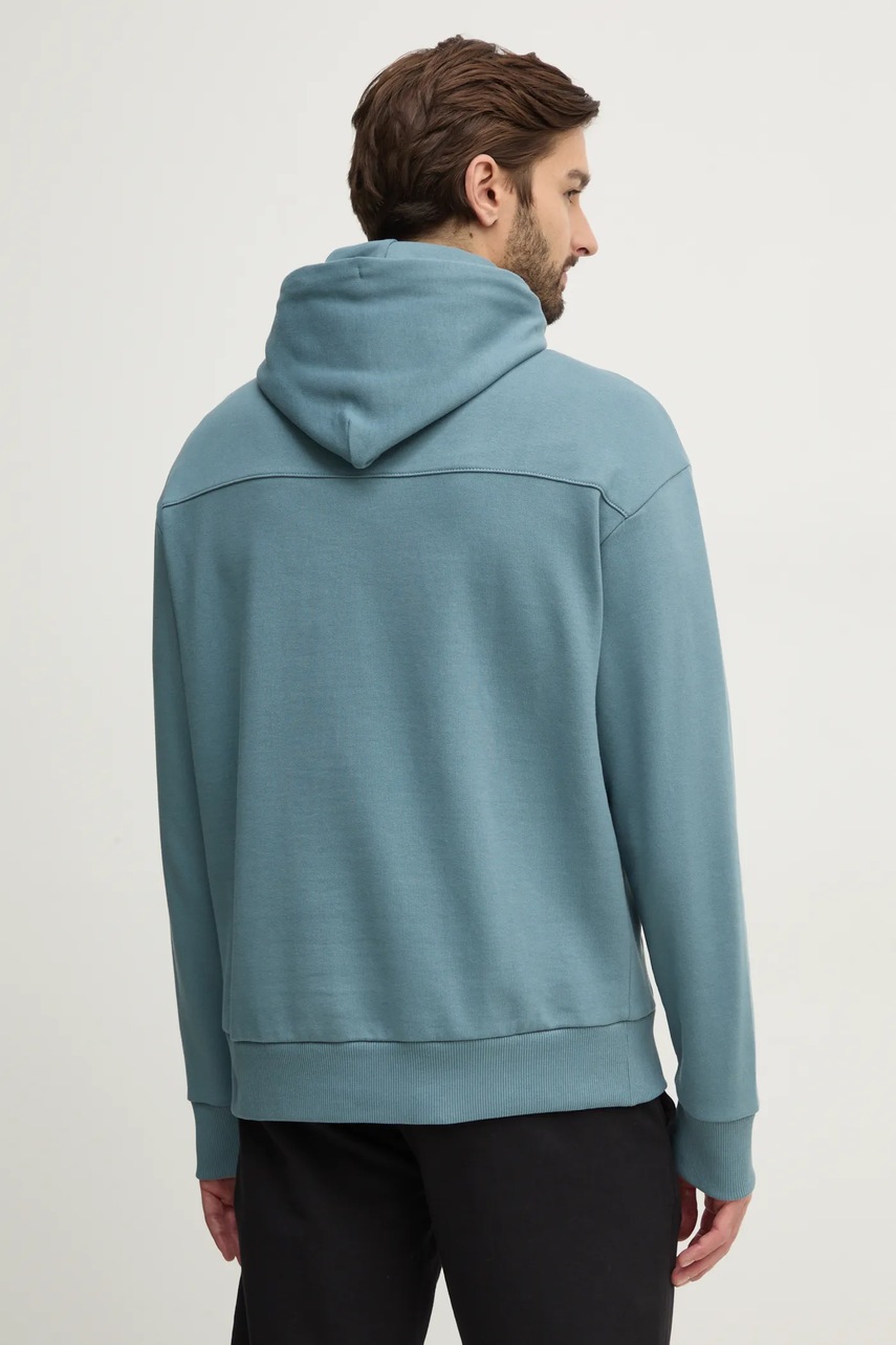 Βαμβακερή μπλούζα Calvin Klein χρώμα: πράσινο, με κουκούλα, K10K113768 φωτογραφία