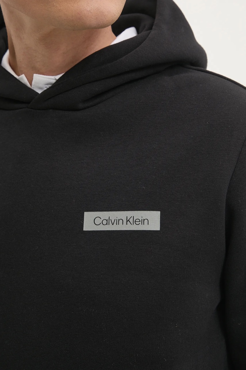 Кофта Calvin Klein чоловіча колір чорний з капюшоном з принтом K10K113773 