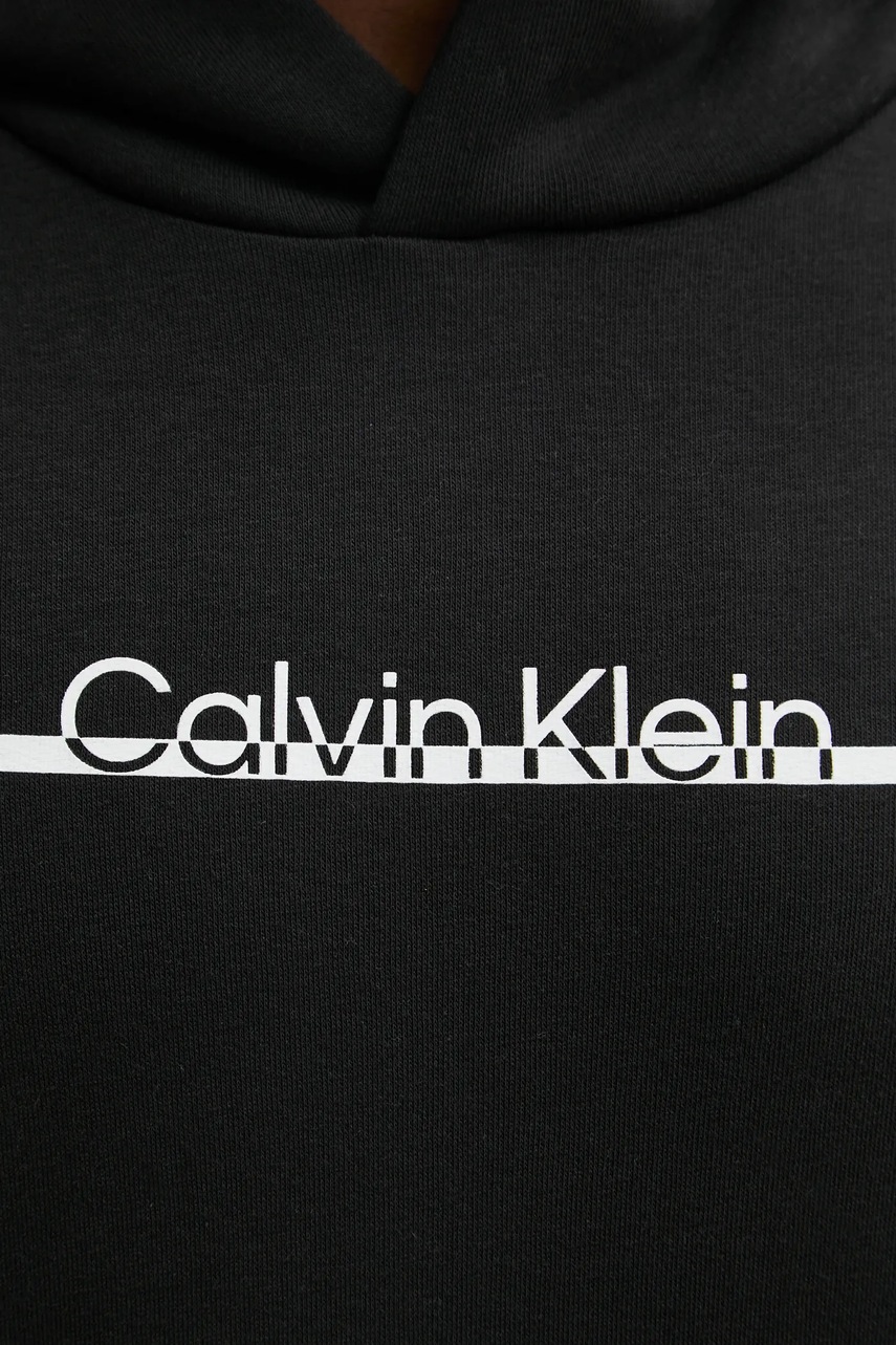 Кофта Calvin Klein чоловіча колір чорний з капюшоном з принтом K10K114338 