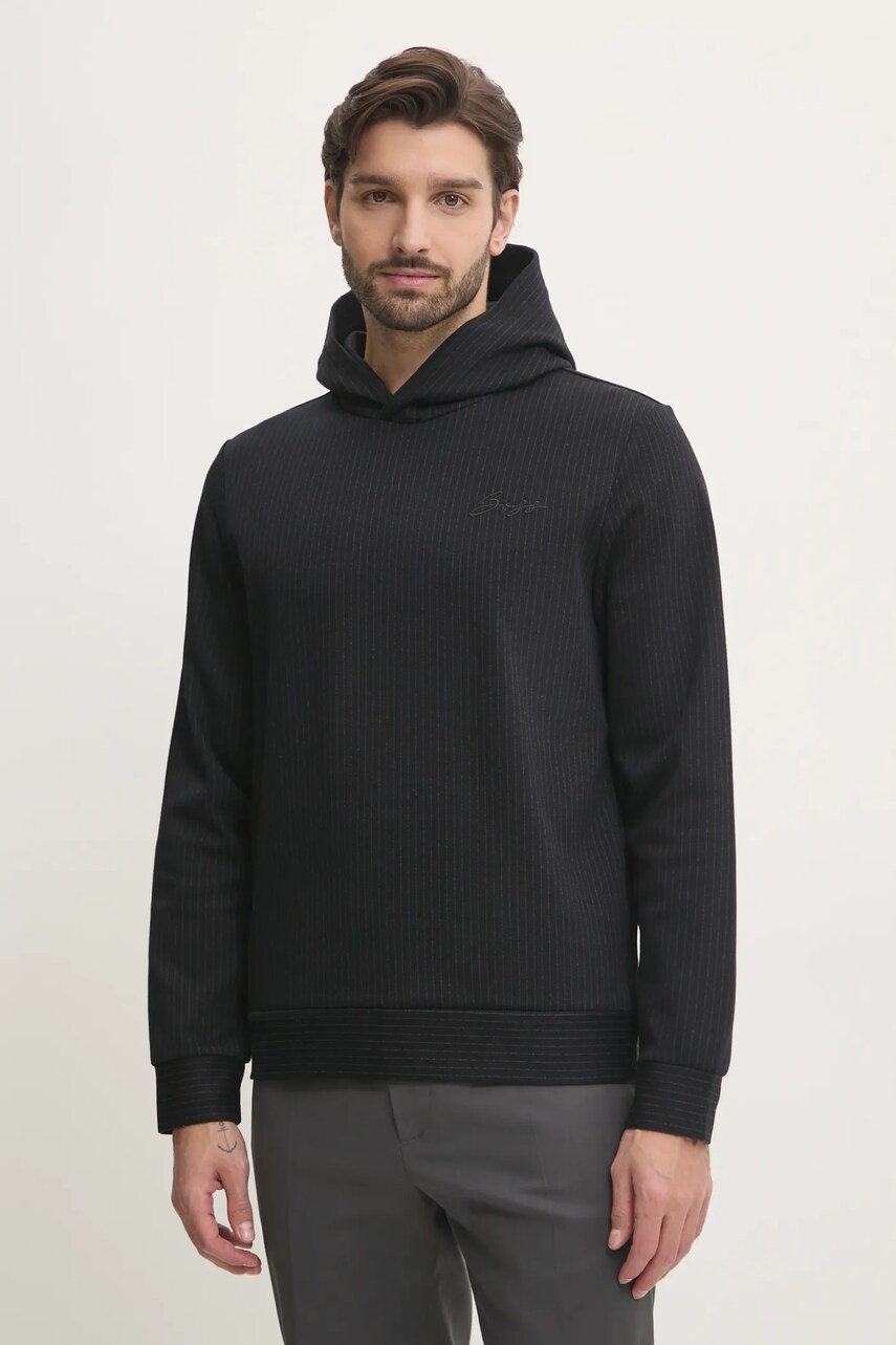 BOSS bluza barbati, culoarea negru, cu glugă, modelator, 50531324