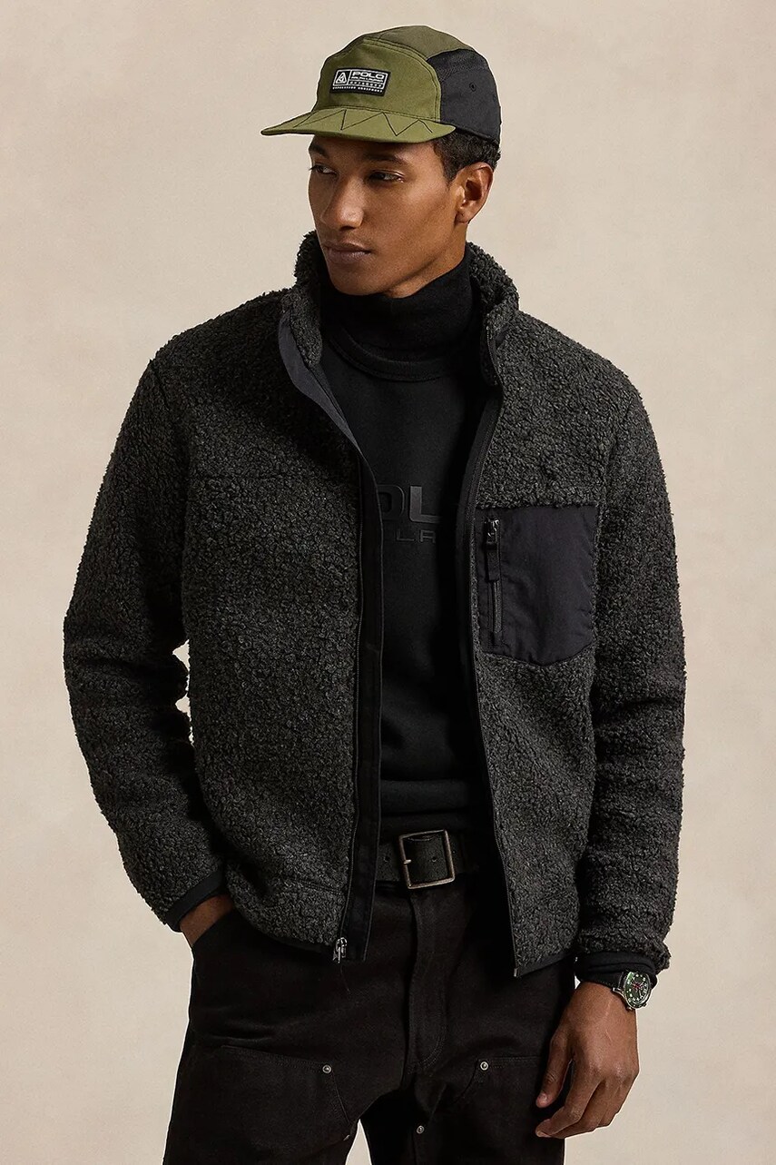 Levně Mikina Polo Ralph Lauren pánská, černá barva, hladká, 710951701